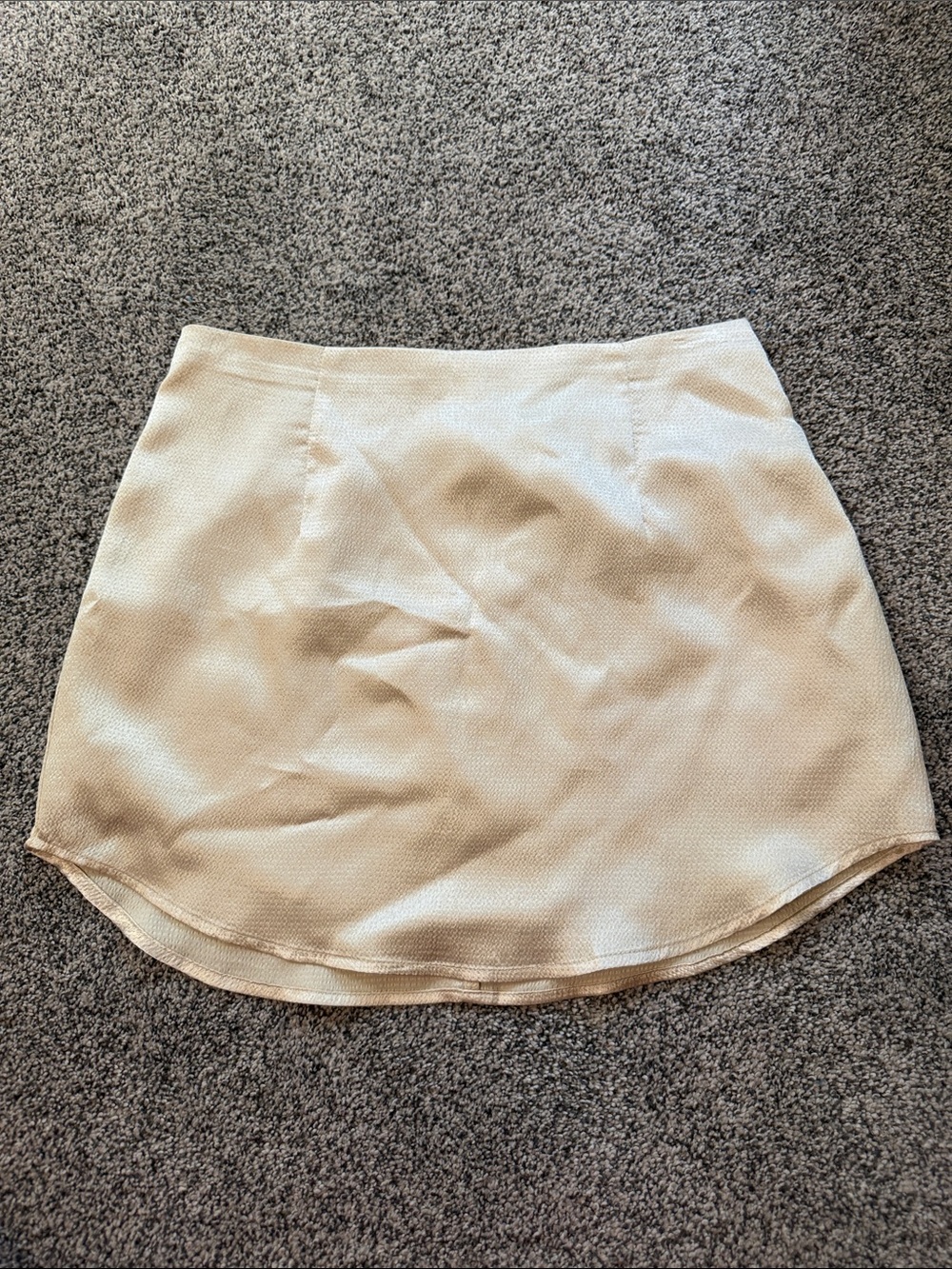 Forever 21 Cream Textured Mini Skirt